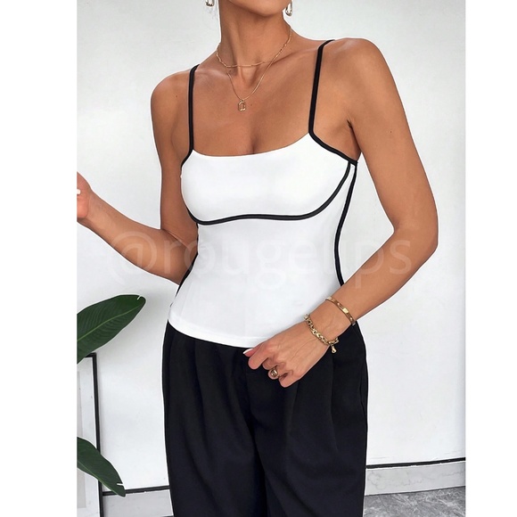 Rouge! White and Black Trim Tank Top - Picture 5 of 13